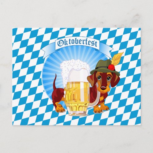 Oktoberfest Beer Hound Postcard