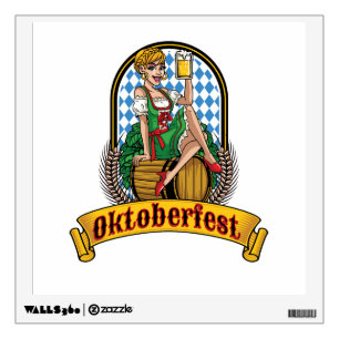 Oktoberfest Beer Keg Maid Wall Decal