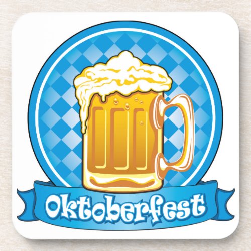 Oktoberfest Beer Label Detailed Beverage Coaster