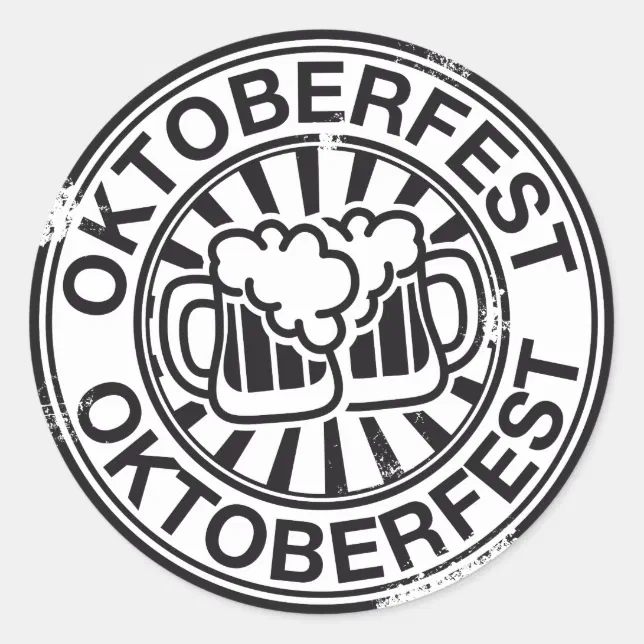 Oktoberfest beer logo classic round sticker | Zazzle