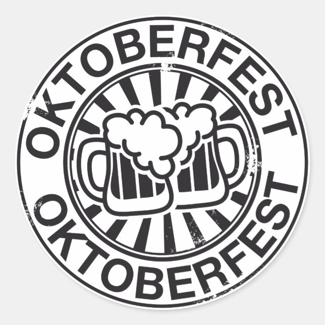 Oktoberfest beer logo classic round sticker (Front)