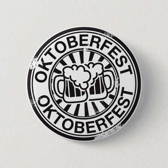 Oktoberfest beer logo pinback button (Front)
