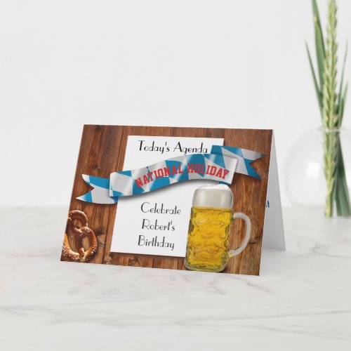 Oktoberfest Beer Lovers Funny birthday retirement Card