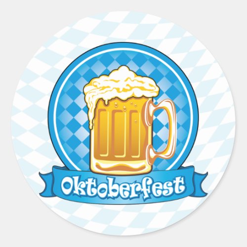 Oktoberfest Beer Mug Classic Round Sticker