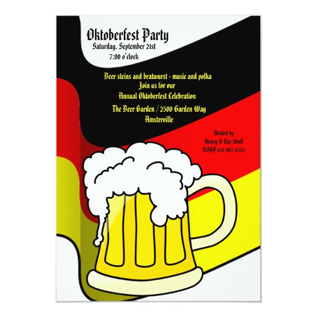 Oktoberfest Beer Mug Invitation