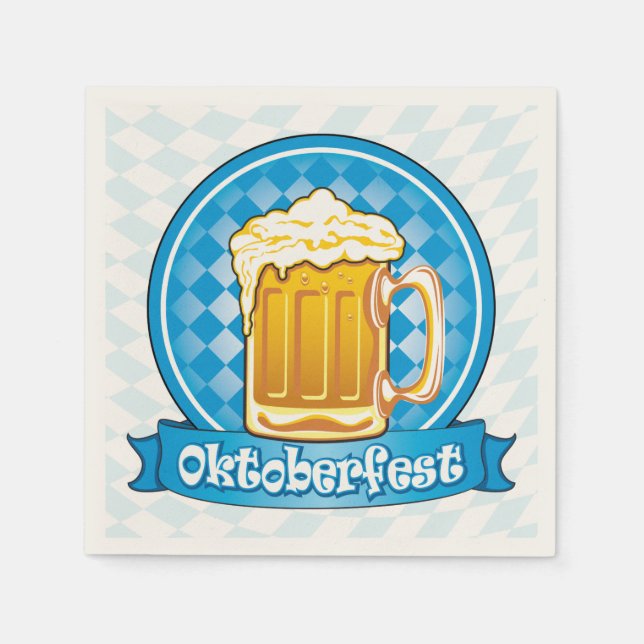 Oktoberfest Beer Mug Napkins (Front)