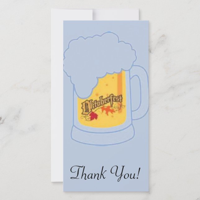 Oktoberfest Beer Mug Thank You Card (Front)