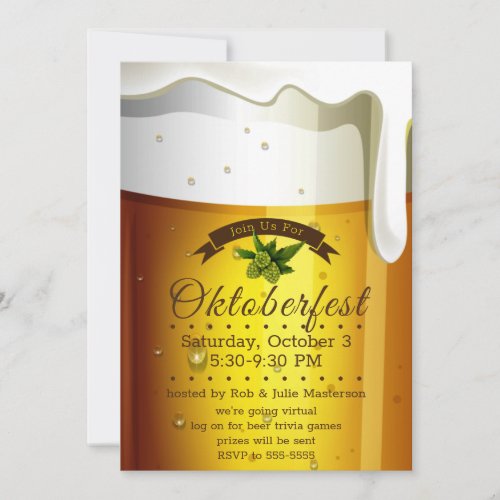 Oktoberfest Beer Mug Virtual Invitation