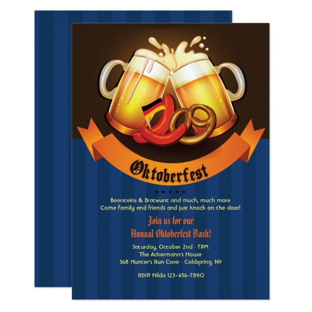 Oktoberfest Beer Mugs Invitation