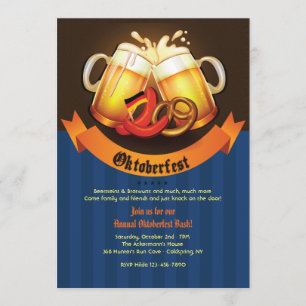 Oktoberfest Beer Mugs Invitation