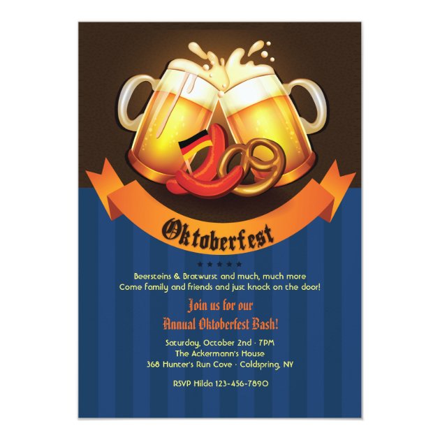 Oktoberfest Beer Mugs Invitation