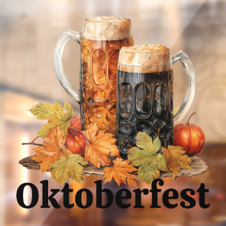Oktoberfest Beer Mugs Window Cling