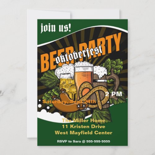 Oktoberfest Beer Party Invitation