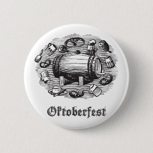 Oktoberfest Beer & Pretzel Button