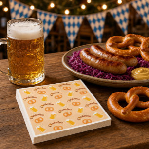 Oktoberfest Beer&Pretzel Pattern Napkins