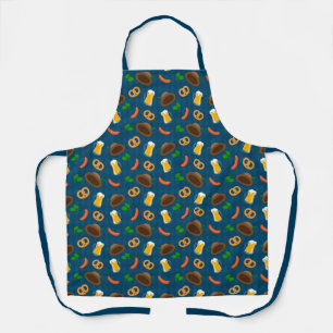 Oktoberfest Beer, Pretzel & Sausage Pattern Apron