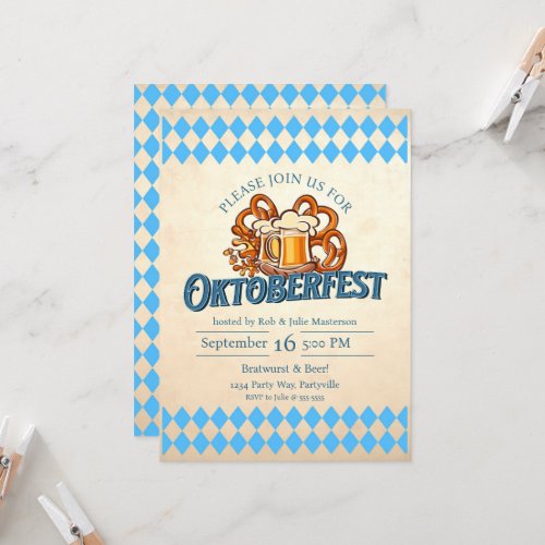 Oktoberfest Beer Pretzels Invitation