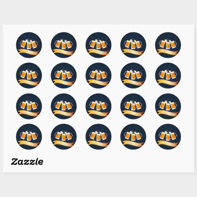 Oktoberfest Beer Steins Celebration Party   Classic Round Sticker (Sheet)