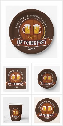 Oktoberfest Beer Steins with Barrel Tablesettings