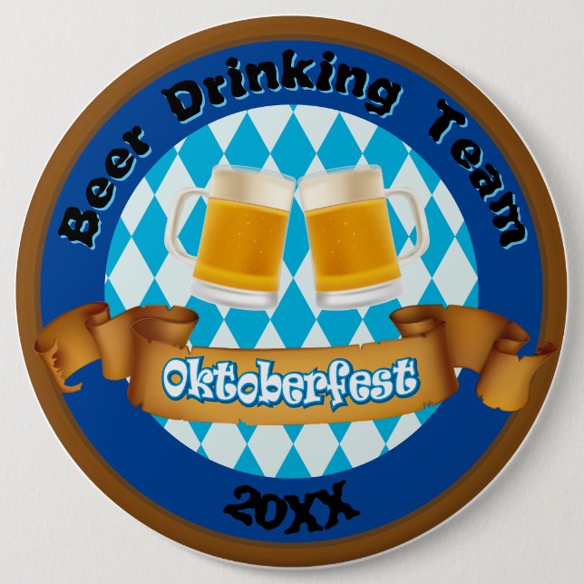 Oktoberfest Beer Team Button  (Front)