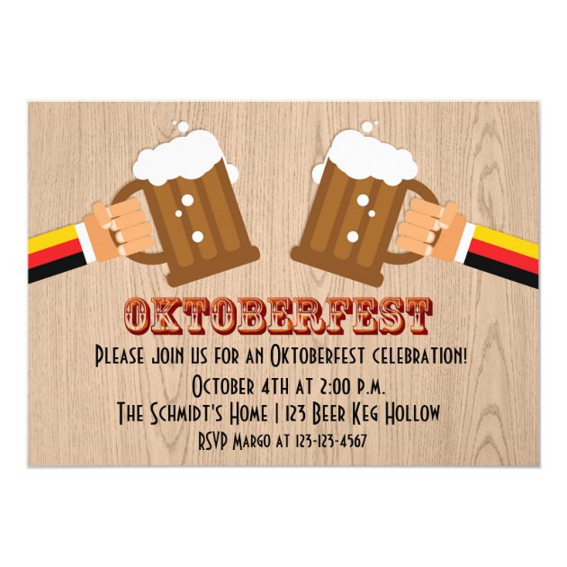 Oktoberfest Beer Toast Invitation