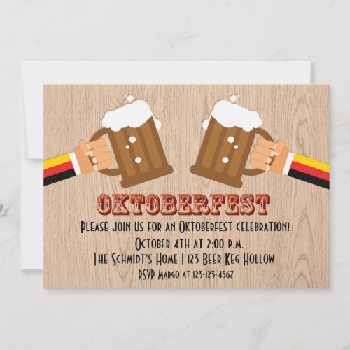 Oktoberfest Beer Toast Invitation