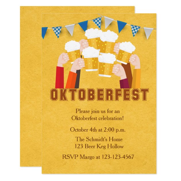 Oktoberfest Beer Toast Invitation
