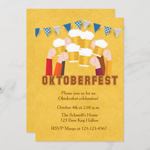 Oktoberfest Beer Toast Invitation