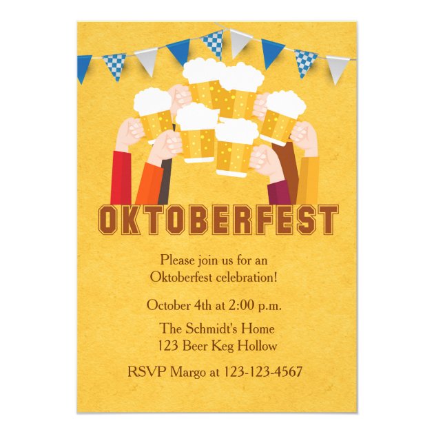 Oktoberfest Beer Toast Invitation