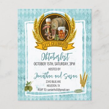 Oktoberfest Beer Watercolor October Party by ColorFlowCreations at Zazzle