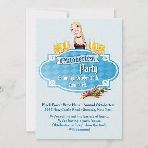 Oktoberfest Beer with a Smile Invitation