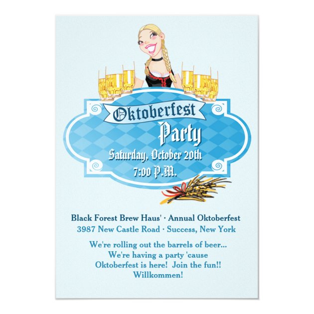 Oktoberfest Beer With A Smile Invitation