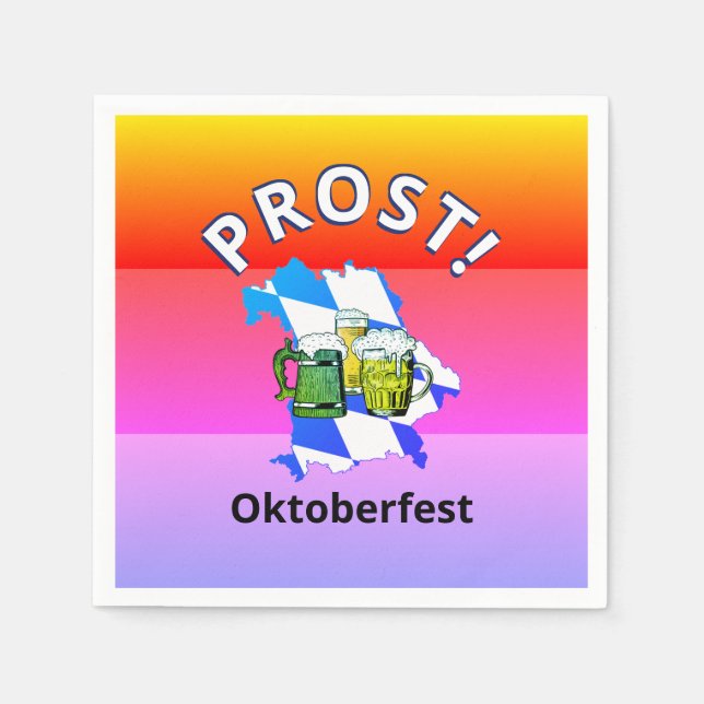 OKTOBERFEST | Beers Cheers | PROST Paper Napkins (Front)