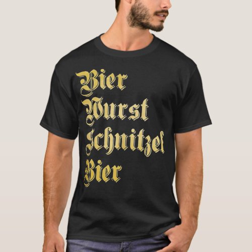 Oktoberfest BIER WURST SCHNITZEL BIER Funny German T_Shirt