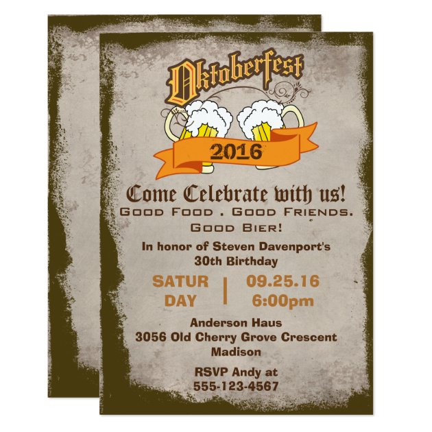 Oktoberfest Birthday Party Invite