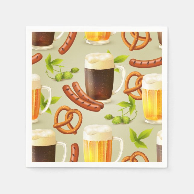 Oktoberfest Brats & Beers Napkins (Front)