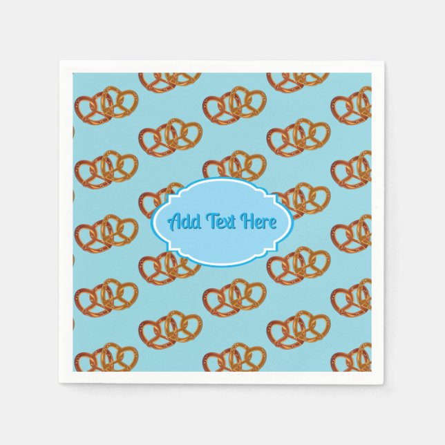 Oktoberfest Bread Pretzel Motif - Your Text Napkins (Front)