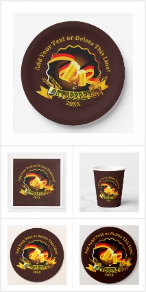 Oktoberfest Brown Golden Table Settings