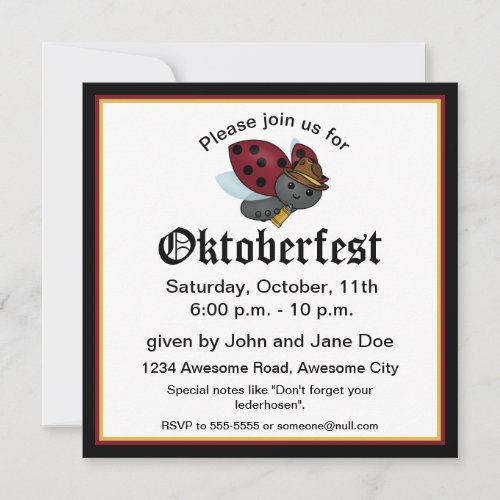 Oktoberfest Bug Party Invitation