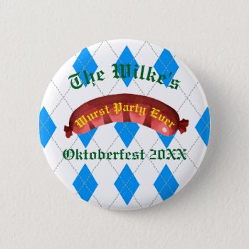 Oktoberfest Buttons - Wurst Party Ever by IYHTVDesigns at Zazzle