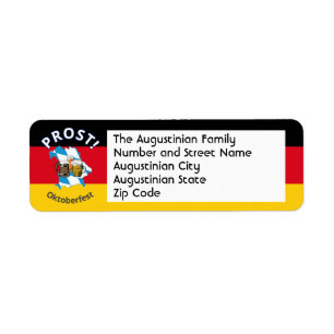 OKTOBERFEST Cartoon Beers Germany Bavaria Return Label