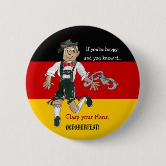 Oktoberfest Cartoon Button Pin