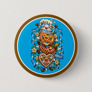 Oktoberfest Cartoon Characters Button