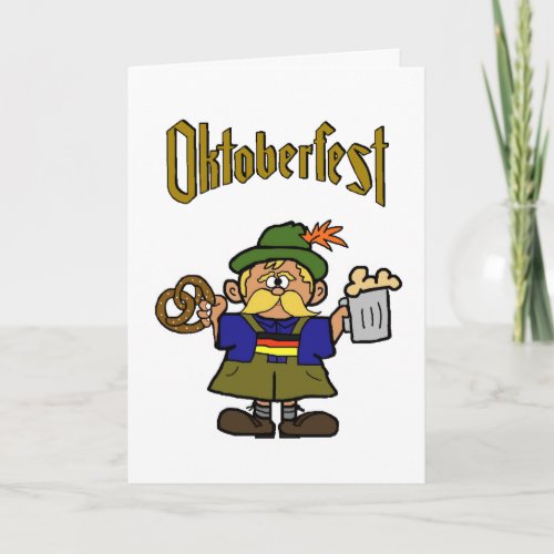 Oktoberfest Cartoon German Man Greeting Card