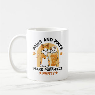 Oktoberfest Cat Party Paws and Pints Coffee Mug