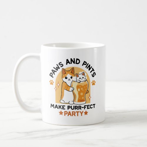 Oktoberfest Cat Party Paws and Pints Coffee Mug