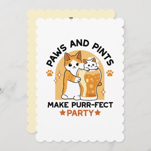 Oktoberfest Cat Party Paws and Pints Holiday Card