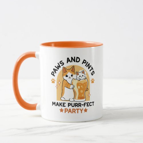 Oktoberfest Cat Party Paws and Pints Mug