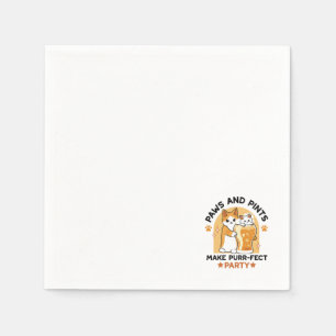 Oktoberfest Cat Party Paws and Pints Napkins