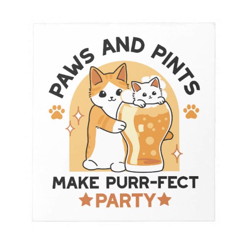 Oktoberfest Cat Party Paws and Pints Notepad